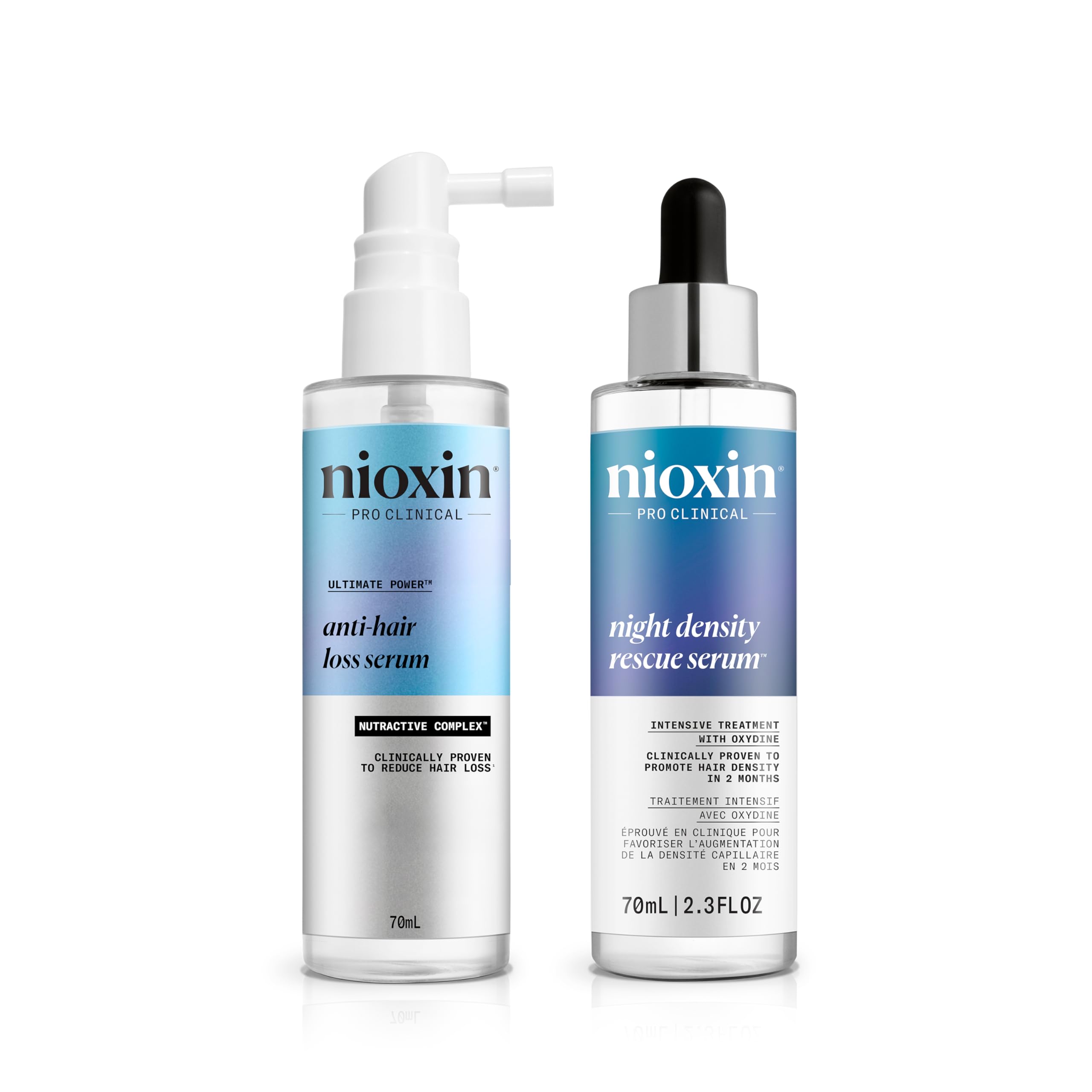 Nioxin Anti-Haarausfall Bundle - Night Density Rescue Serum (70 ml) + Anti-Haarausfall-Serum (70 ml) – Leave-in-Behandlungen zur Stärkung des Haares