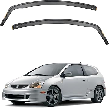 iSpeed Wind Deflectors For Honda Civic mk7 / Type R EP2/EP3 2001-2005 3 Door Hatchback 2pc Set - Honda Civic Accessories - Type