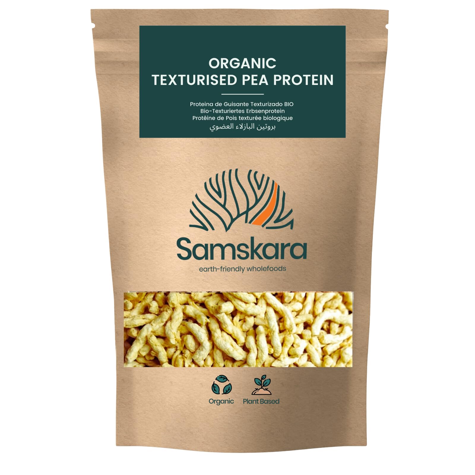 Texturiertes Erbsenprotein | Ökologisch angebaut BIO Herkunft EU | 100% natürlich, HOHER pflanzlicher PROTEINGEHALT | sojafreies Pflanzenfleisch | VERBESSERTES ANGEBOT MÄRZ 2024