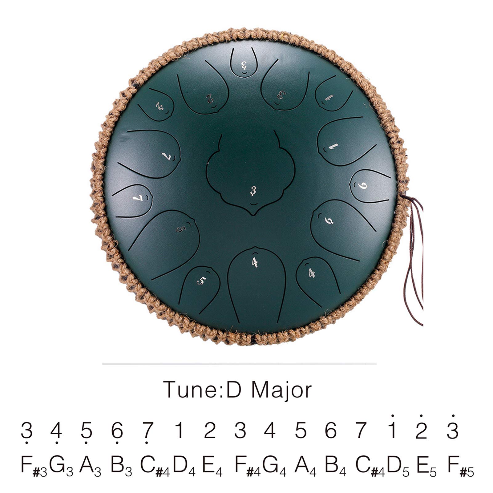 ruixin 14 inch, 15 Tongue Drum, Essential Drums, Instrument, Disc Drum, Percussion Instrument with Drums, Carry Bag, Note Sticks for Meditation, Yoga, Sound Healing
