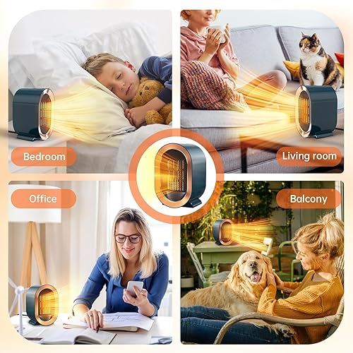 Miniatura 6 de Calentador de espacio, calentadores de espacio para uso en interiores, calentadores portátiles PTC de calentamiento rápido, calentador de cerámica