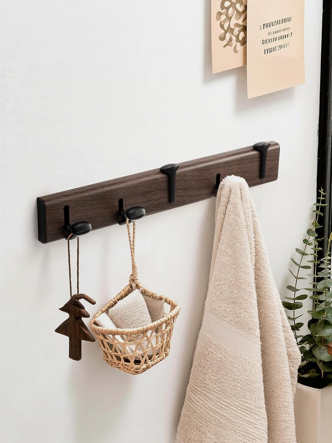 1 Pack Coat Rack Wall Mounted Silver White Towel Hooks for Bathrooms Wall Hooks for Hanging Foldable Kitchen Decorative Heavy Duty