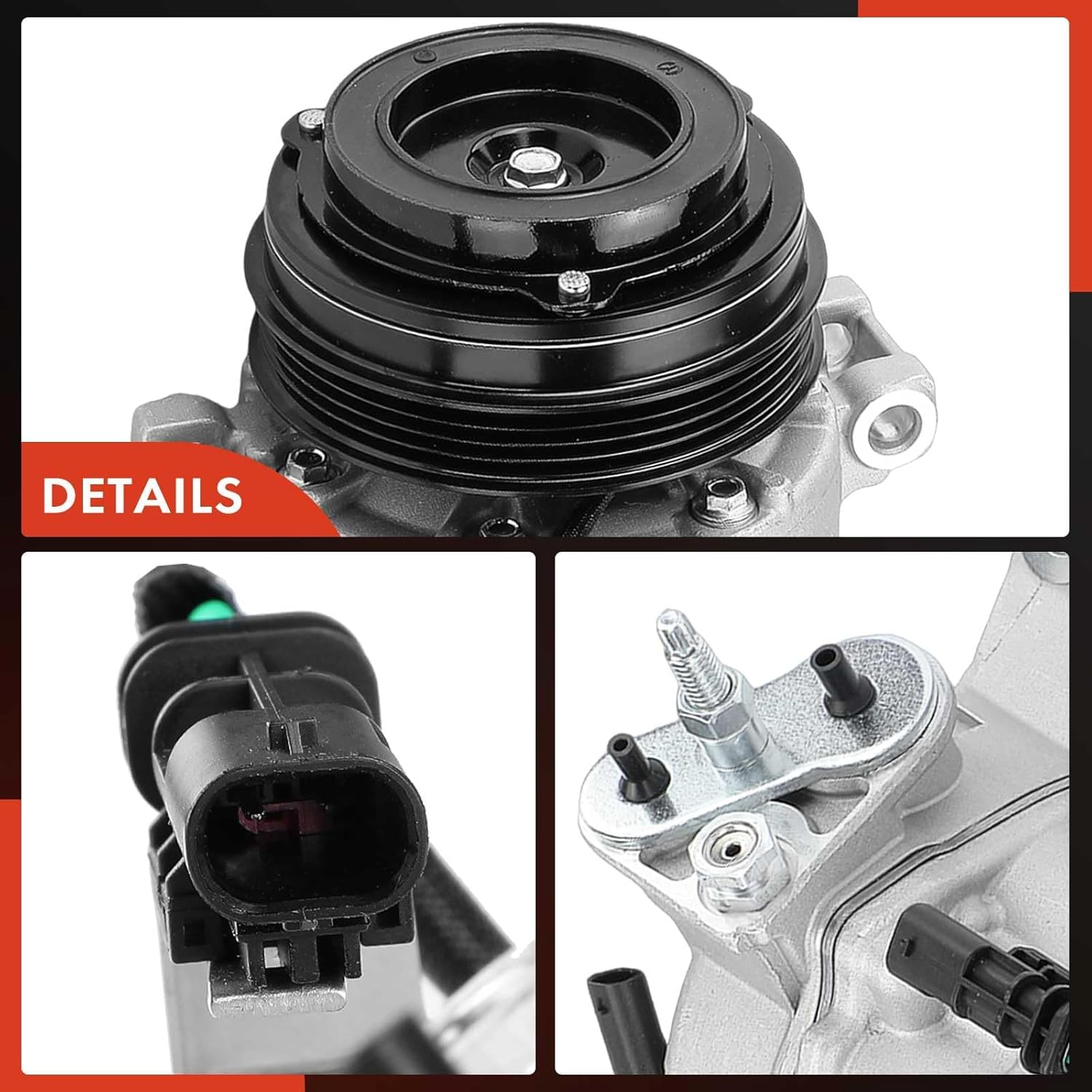 A-Premium Air Conditioner AC Compressor with Clutch Compatible with Chevrolet Silverado 2500 HD 2015-2019, Silverado 3500 HD, Suburban, Suburban 3500 HD & GMC Sierra 2500 HD, Sierra 3500 HD, 6.0L