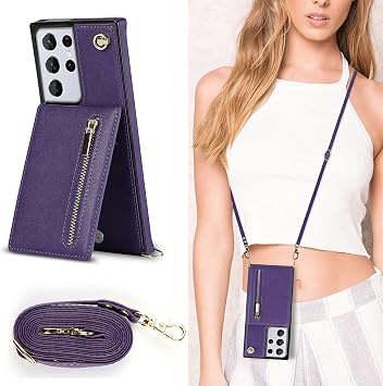 Galaxy S21 Ultra 5G SC-52B/S02352 /Galaxy S30 Ultra Compatible Smartphone Case Galaxy S21 Ultra 5G Shoulder Sling Neck Crossbody Shoulder Case Galaxy S21 Ultra 5G Wallet Type Case Galaxy S21 Ultra