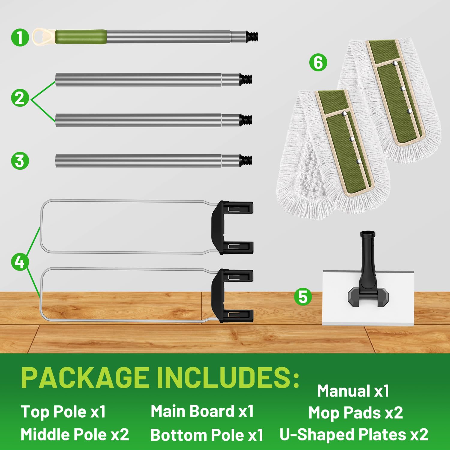 36" Commercial Dust Mop for Janitor: Dust Broom for Hardwood Floor Cleaning