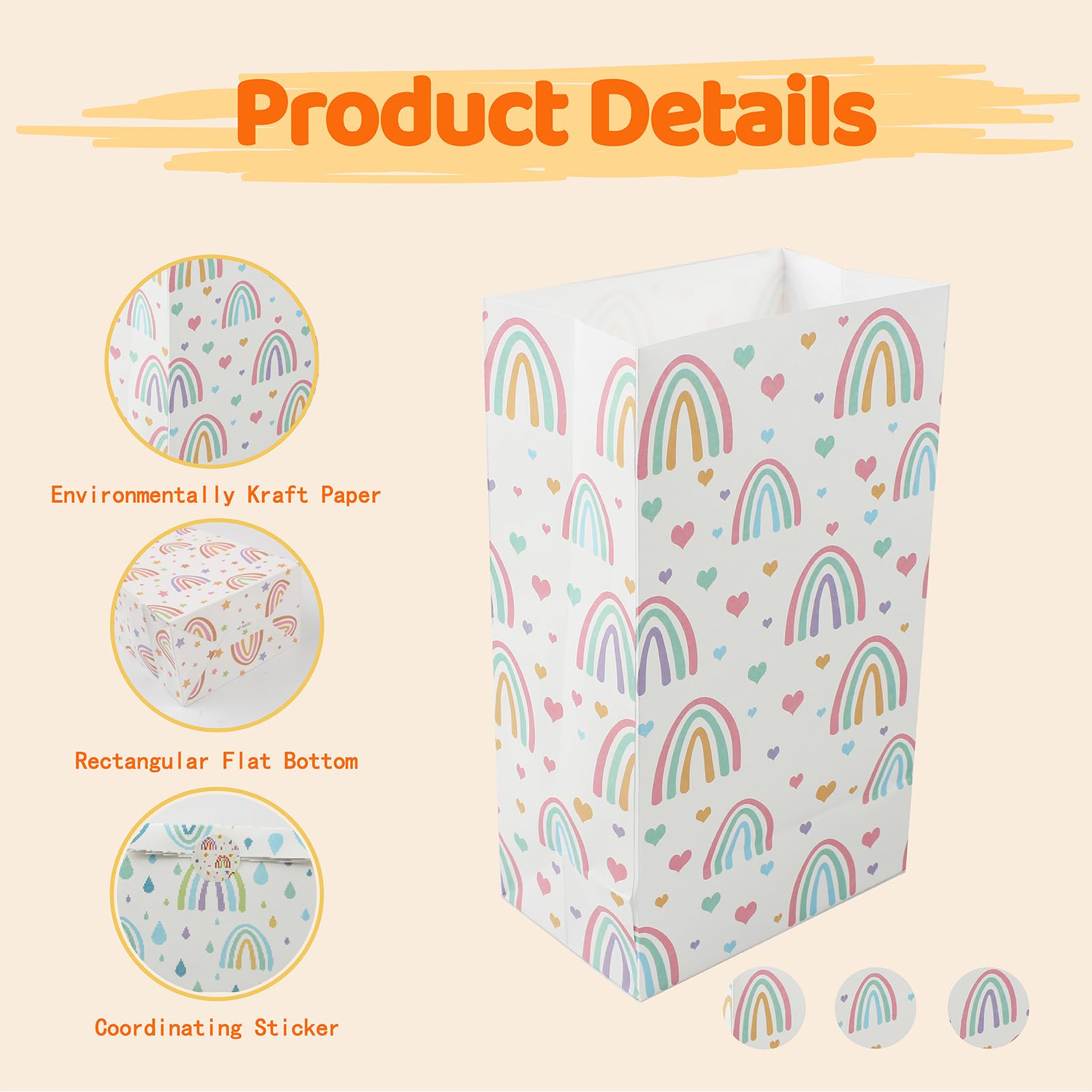 ihaspoko 100 pezzi Sacchetti Carta Kraft Piccoli, 18×9×5,5cm Sacchetti Regalo di Carta Marrone