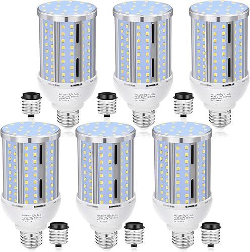 Miniatura 10 de Bombilla LED de maíz de 70 W (paquete de 6), (equivalente a 700 vatios) 3000 K E26/E39 mediana/grande con base de mogol, lámpara LED de mazorca