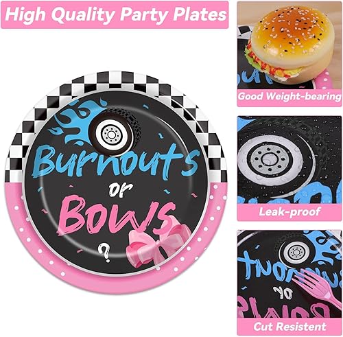 Miniatura 4 de 200 piezas de platos de fiesta y servilletas desechables para niños o niñas, baby shower, revelación de género, juego de vajilla de papel para