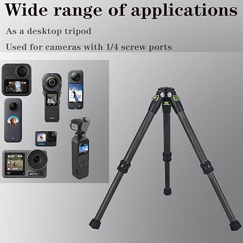 Miniatura 3 de Mini trípode de fibra de carbono, soporte de mesa de escritorio, mini trípode compacto para insta360 Insta 360 ONE X3 X X2 RS Osmo Go Pro Hero 11 10