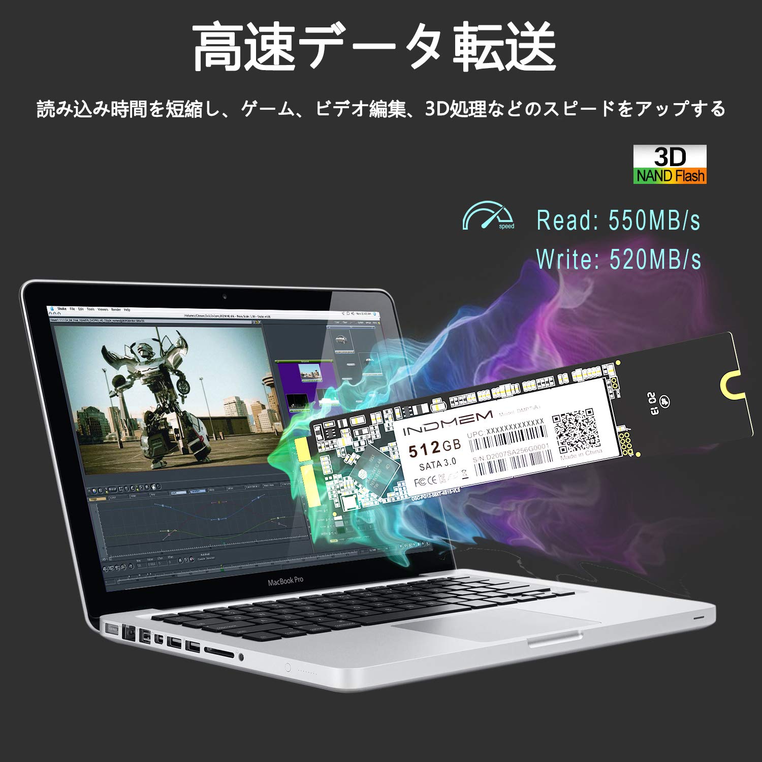 Amazon | INDMEM SSD 512GB MacBook Pro Retina 専用アップグレード