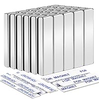 Vista 27 de MIKEDE Imanes de neodimio de tierras raras, paquete de 20 barras de imanes fuertes y resistentes, potentes tiras magnéticas con respaldo adhesivo