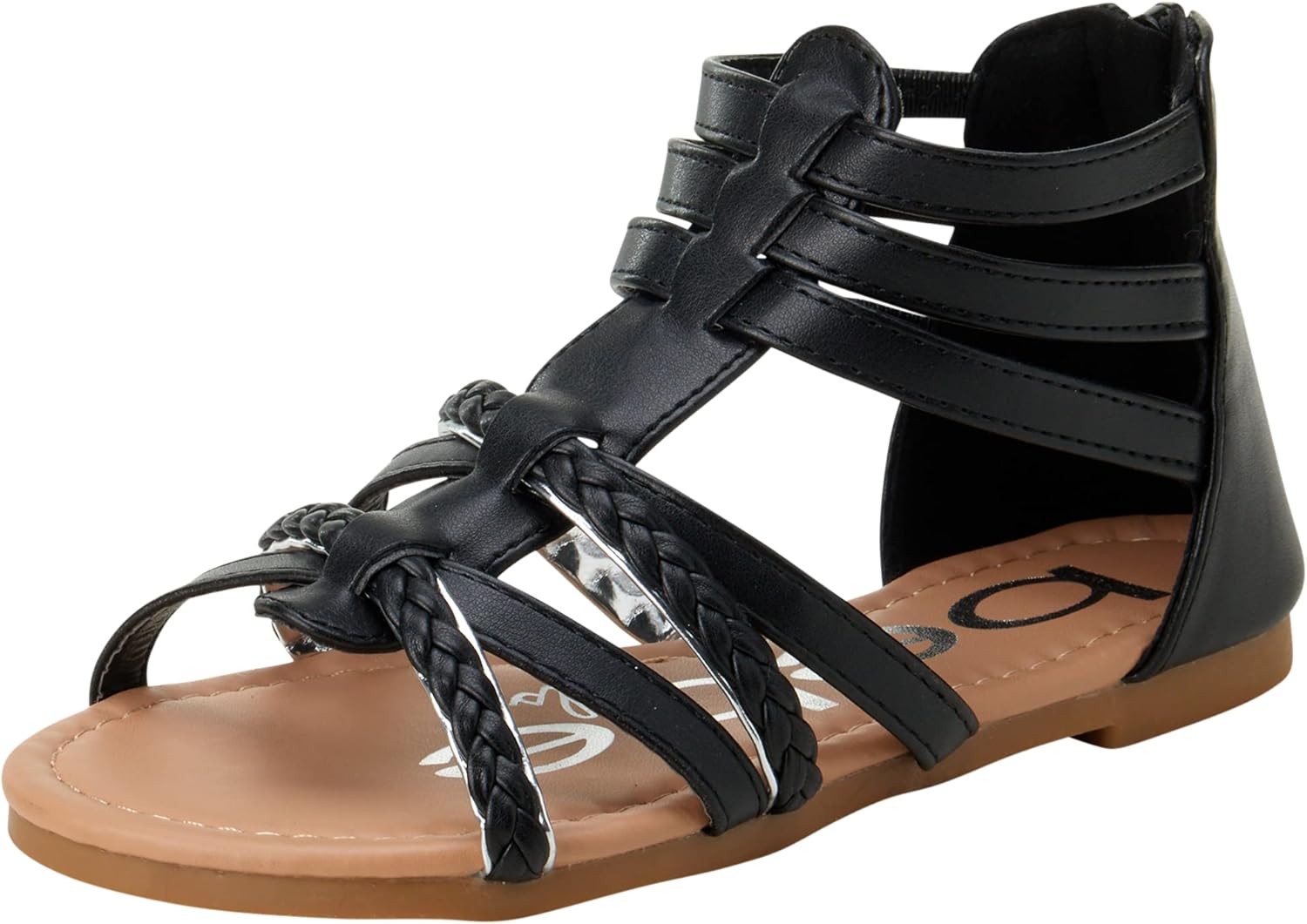  | bebe Toddler Girls’ Sandals – Leatherette Strapped Gladiator Sandals with Heel Zipper | Sandals