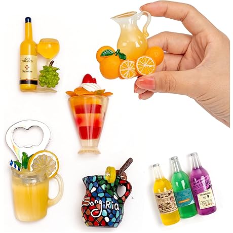 6-Pack Fruit Juice Fridge Magnets: Creative Decoration and Convenient Kitchen Tool