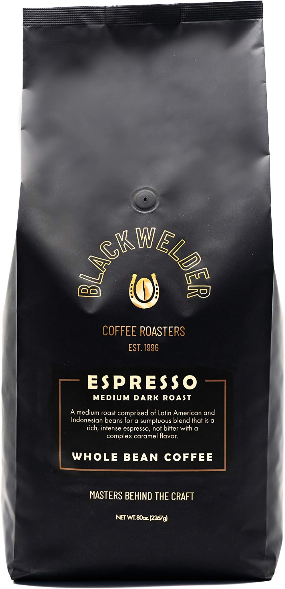 5lb Espresso Whole Bean Coffee | Blackwelder Coffee, 100% Arabica Espresso Whole Bean Coffee, Fresh Roasted Coffee Beans 80oz Resealable Bag | Rich Taste, Perfect Crema Finish