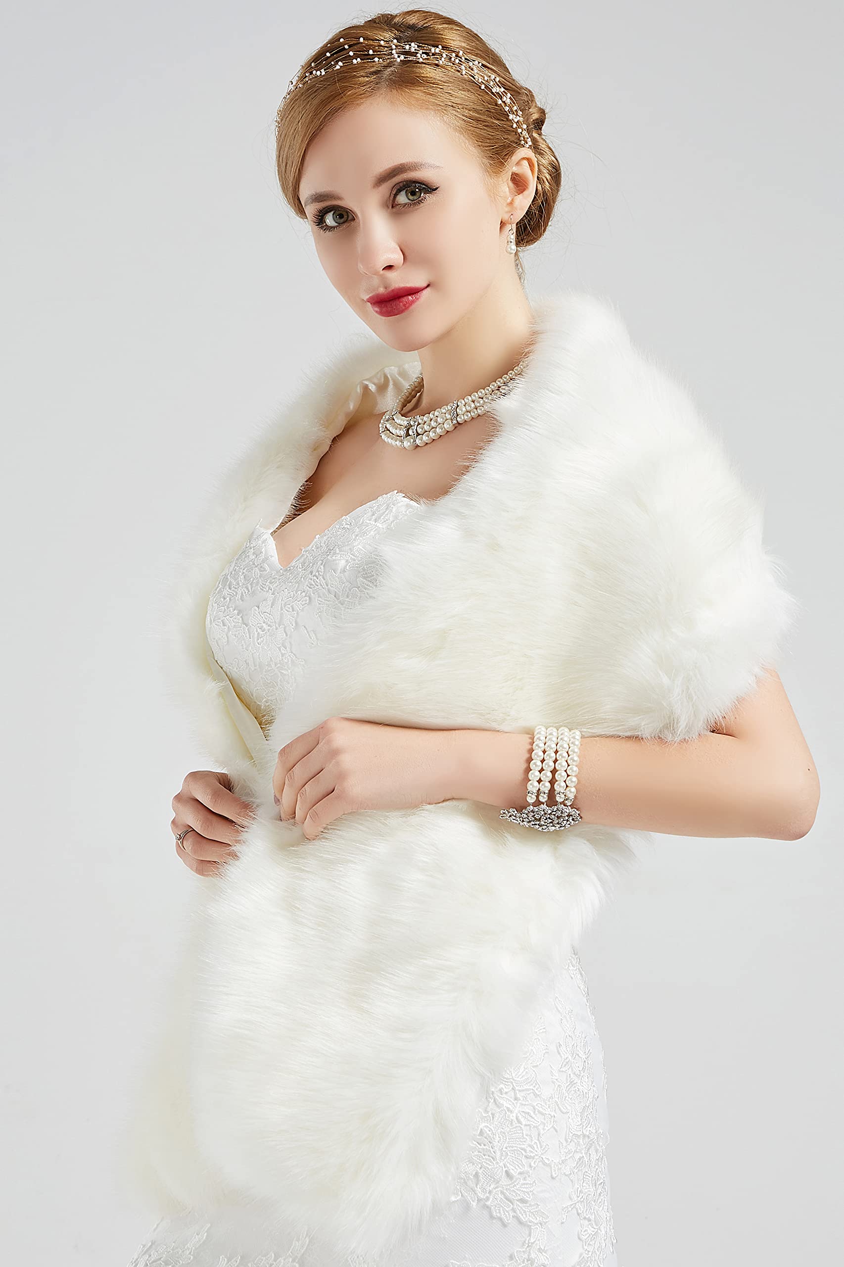 BABEYOND Robes de soirée pour femme - Robe Gatsby le Magnifique années 1920 avec perles et franges, ecru, taille unique
