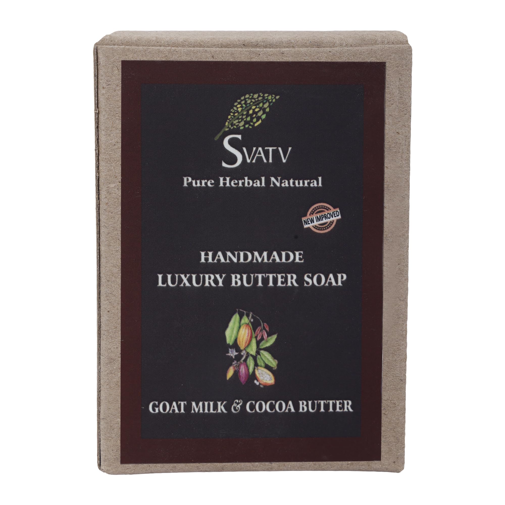 SVATV Handmade Sugar Natural Soap ll For All Skin types 125g Bar ll Kosher Certified (Goat Milk Cocoa Butter)