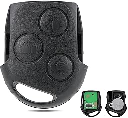 3 Button Remote Key Fob Replacement Black Head for Ford Fiesta MK6 Focus MK2 Mondeo Fusion KA S-Max C-Max Cougar Transit Tourneo Connect Key 433MHz (NO Chip NO Blade）