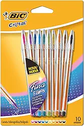 530009 - Caneta Esferográfica Escrita Fina, Cristal Fina Fashion, BIC, 10 Unidades Sortidas