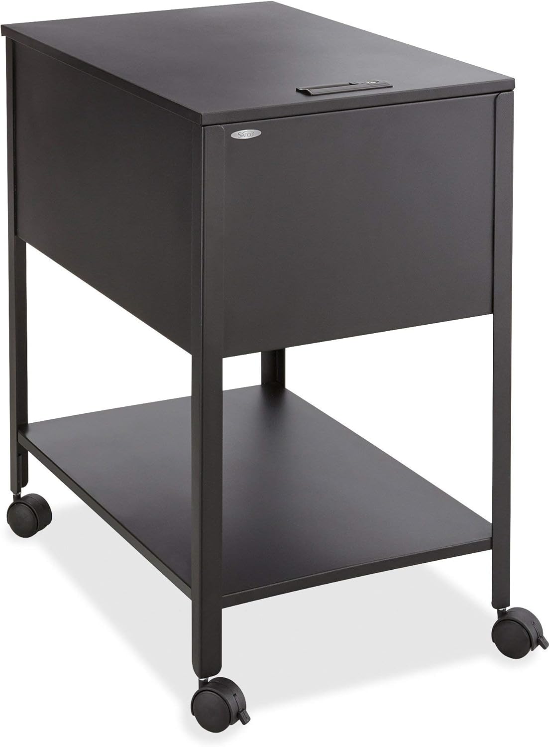 Safco Extra Deep 1 Drawer Legal Mobile Metal Tub File with Lock in Black
