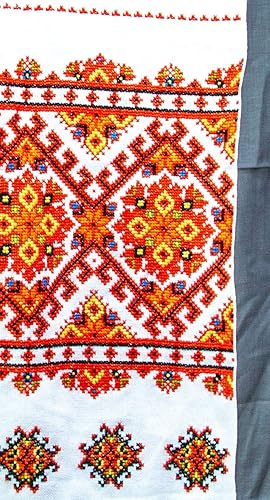 Miniatura 2 de 78.7x11.8 in Ucrania Rushnyk mano punto de cruz bordado naranja decoración de la boda