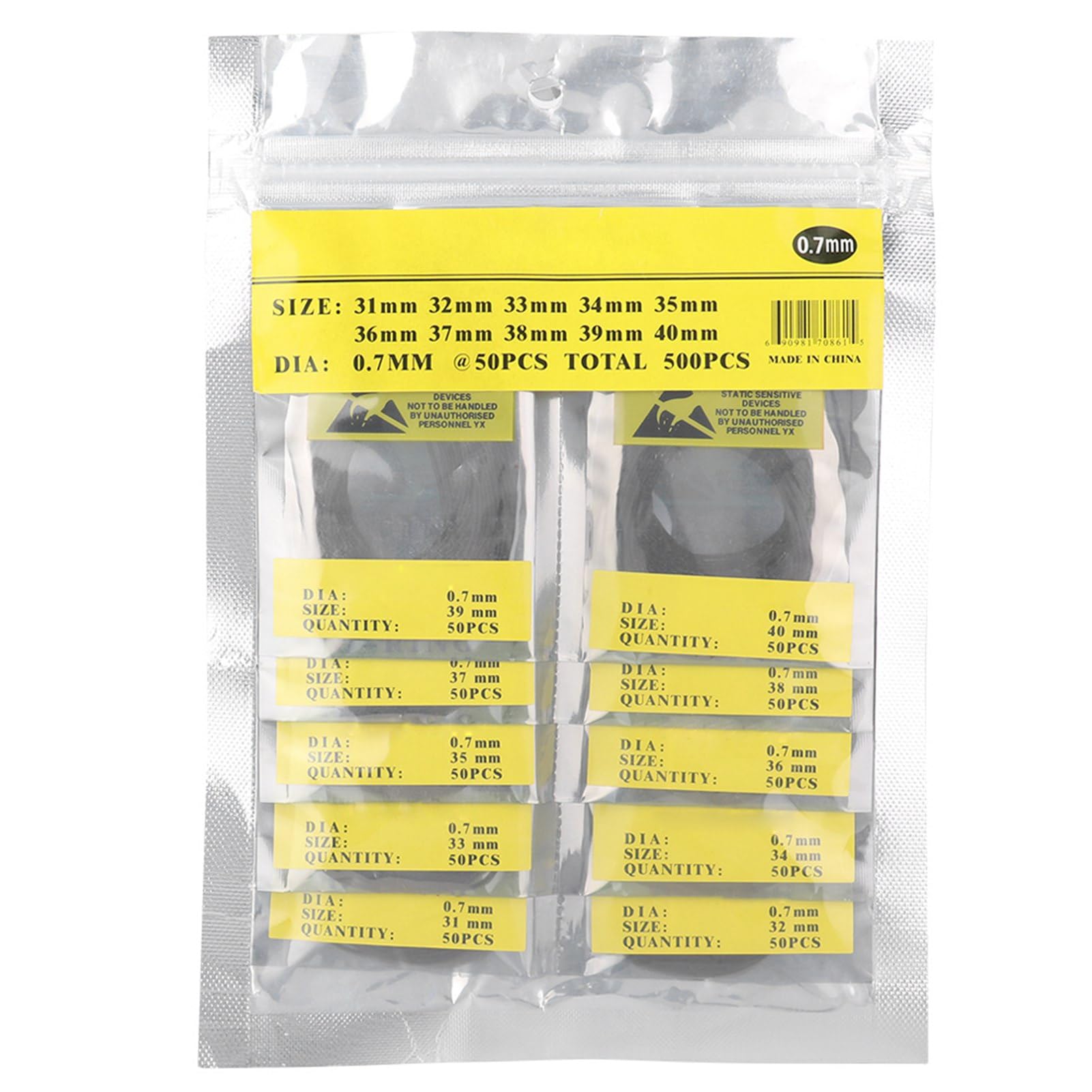 Jauarta Watch Back Cover Seal Gaskets, 500 Pieces/Bag, Waterproof Rubber O-Rings for Watch Back Gasket Set, Watch Repairing Tool Replacement for Watchmakers Watch Repairing Workers (0.7)