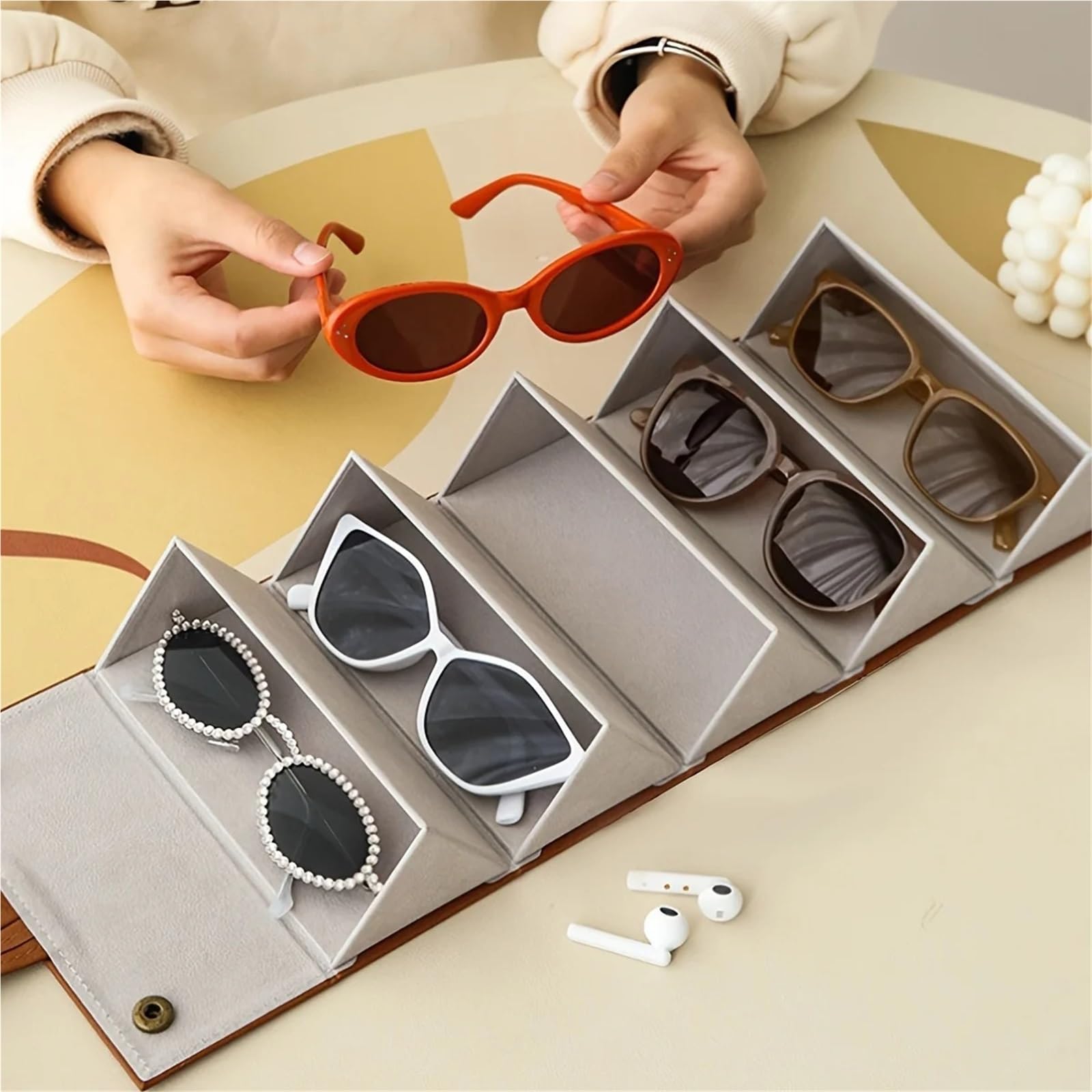 2 Stück tragbare Brillenetui-Abdeckung, Sonnenbrillen-Halter-Box, Brillen-Aufbewahrungsbox, Magnetschalter Für Brillen