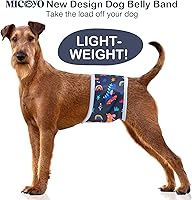 Vista 2 de MICOOYO Pañal para Perro Macho Ligero Envolturas para Perro Pañales Lavables para Perros Bandas para Vientre de Perrito para Perros Machos, Pañales