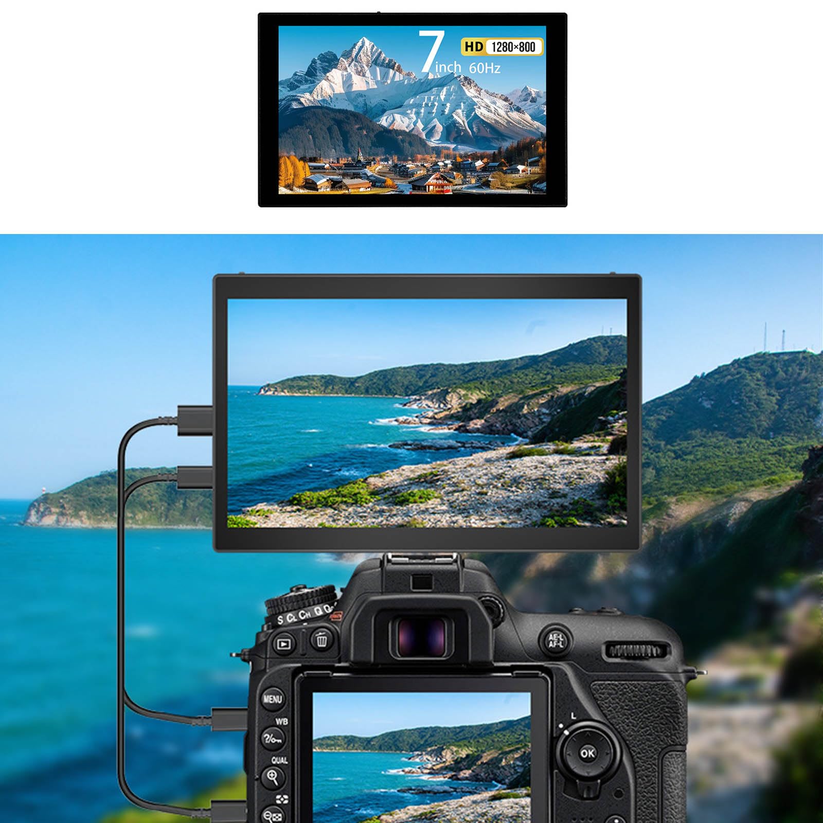 Schermo secondario portatile da 7 pollici 1280x800 per migliorare il multitasking e la produttività Monitor esterno di attività multiple