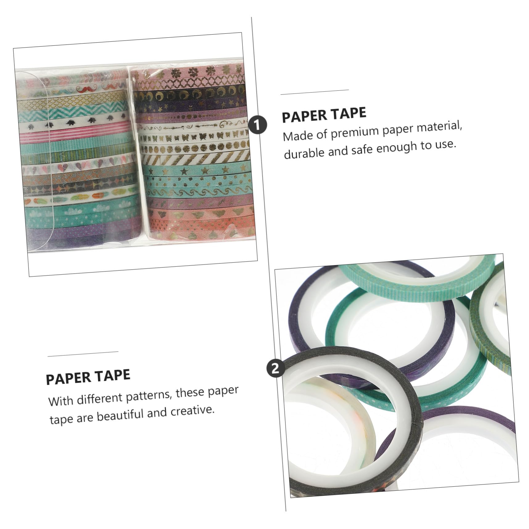 Housoutil 4 Set Washi Tape Multi Nastro Decorativo Per Scrapbooking Diy E Decorazioni Facile Strappare E Adesivo Residui 48 * 4