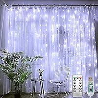 Vista 1 de PUHONG - Cadena de luces para cortina, 300 luces LED de hadas con 8 modos de luz, 2.99x2.99 m, control remoto, luces de hadas enchufables