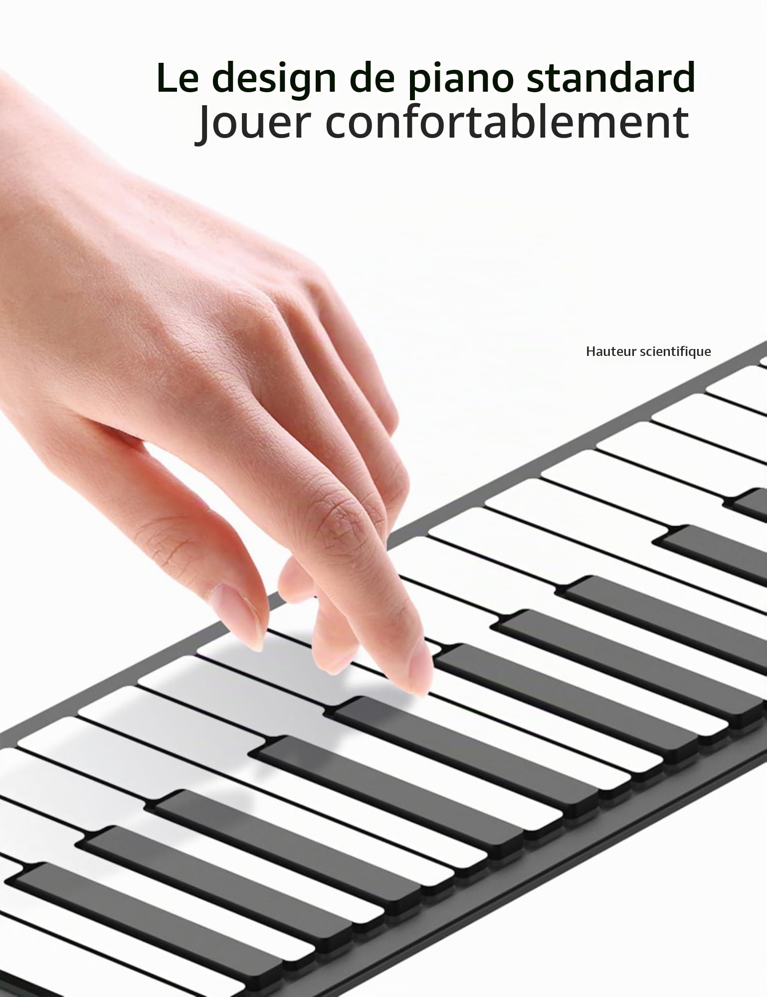 Piano Enroulable 88 Touches, Clavier de Piano électrique Rechargeable avec 128 Tonalités et Haut-parleur Intégré, Fonction MIDI Bluetooth, Piano électrique Portable(Le noir)