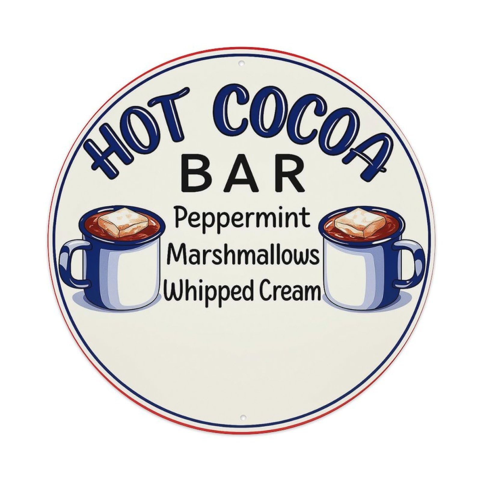 Jdyansheng Vintage Hot Cocoa Bar Sign Tin Sign Metal Poster Metal Signs For Home Man Cave Bar Cafe Kitchen Laundry Room Wall Decorations 8X8 Inches