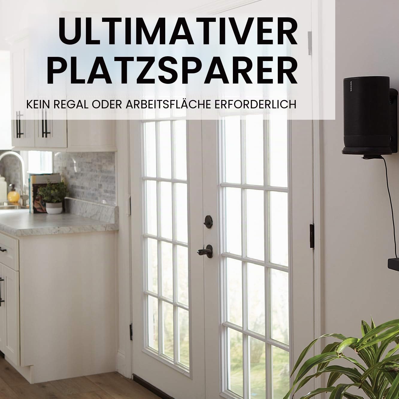 Sanus Halterung für Sonos Move Lautsprecher für den Innen- und Außenbereich, platzsparend, wetterbeständig, WSSMM1-B2 (schwarz)