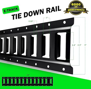 StarLeaparts 2' E Track Tie Down Rail Kit, E Track Bar Rail (4 Pack)