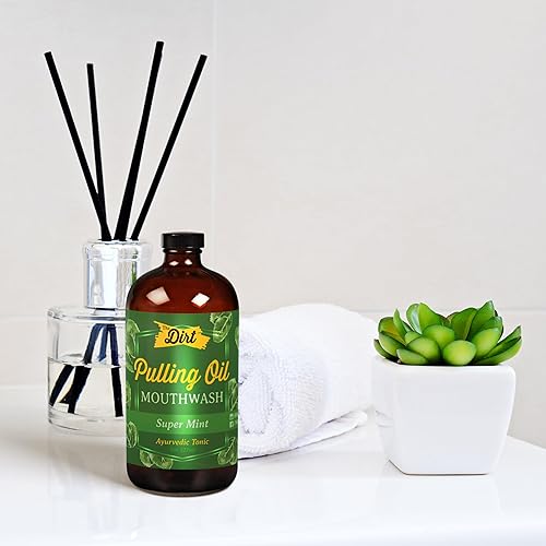 Miniatura 6 de THE DIRT Oil Pulling - Enjuague bucal sin gluten, aceite ayurvédico para dientes, elimina la placa, el sarro, el mal aliento y blanquea los dientes