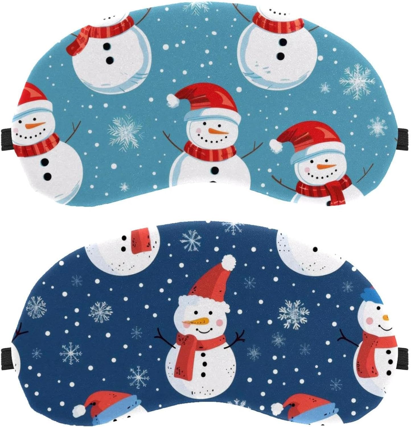 2 maschere per gli occhi con fiocchi di neve Merry Christmas, per dormire, per dormire, per dormire, copertura morbida per gli occhi, per viaggi, pisolini, aereo, blocco della luce