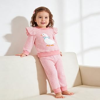 Toddler Baby Girl Fall Winter Clothes Cute Goose 2 Pcs Outfits Set