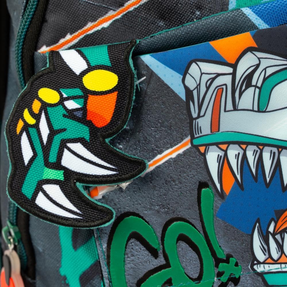 GO POP Zaino Estensibile Round Per Bambini, 3 Scomparti E Tasche Interne, Schienale E Spallacci Imbottiti, Con Fascia Personalizzata E Pop Up, Per Scuole Elementari e Medie