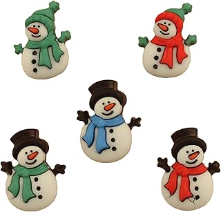 Buttons Galore Craft & Sewing Buttons - Jolly Snowmen - 3 Packs (15 Buttons)