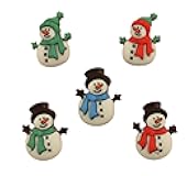 Christmas Collection of Decorative Novelty Buttons Embellishments for Craft and Sewing DIY Holiday Projects (Jolly Snowmen)