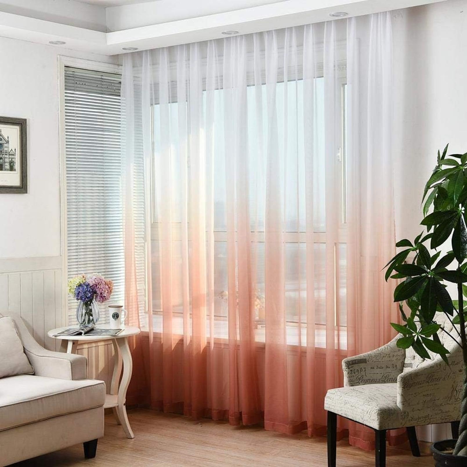 Amazon｜カーテン 女の子の部屋のためのグラデーションカラーレース