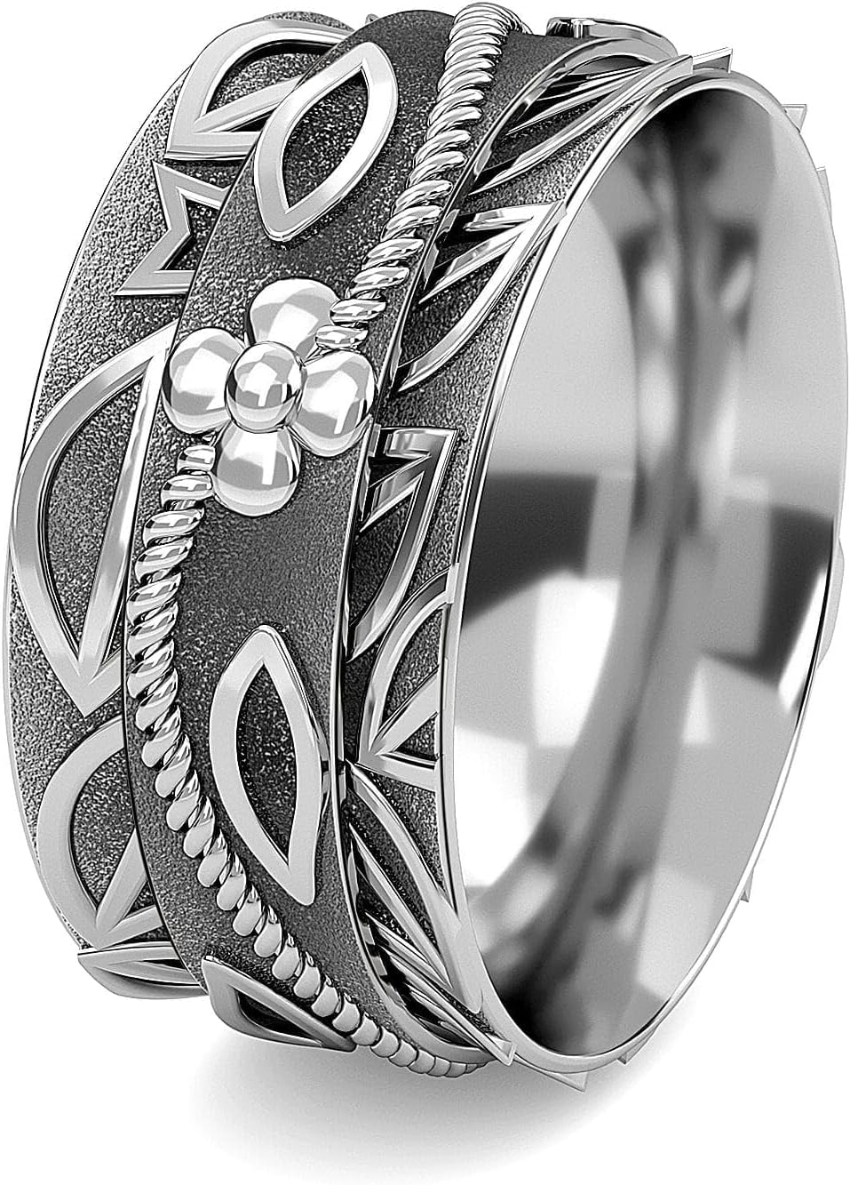 SHOP LC DELIVERING JOY 925 Sterling Silver Spinner Ring for Women Jewelry Size 10 Birthday Christmas Gifts
