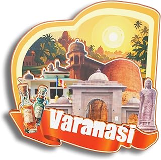 Dwutahcy 3D Wooden Fridge Magnet for Varanasi India Travel Souvenirs Gifts Classic Home Crafts Collectibles Kitchen Decoration Office Whiteboard Landmark-194