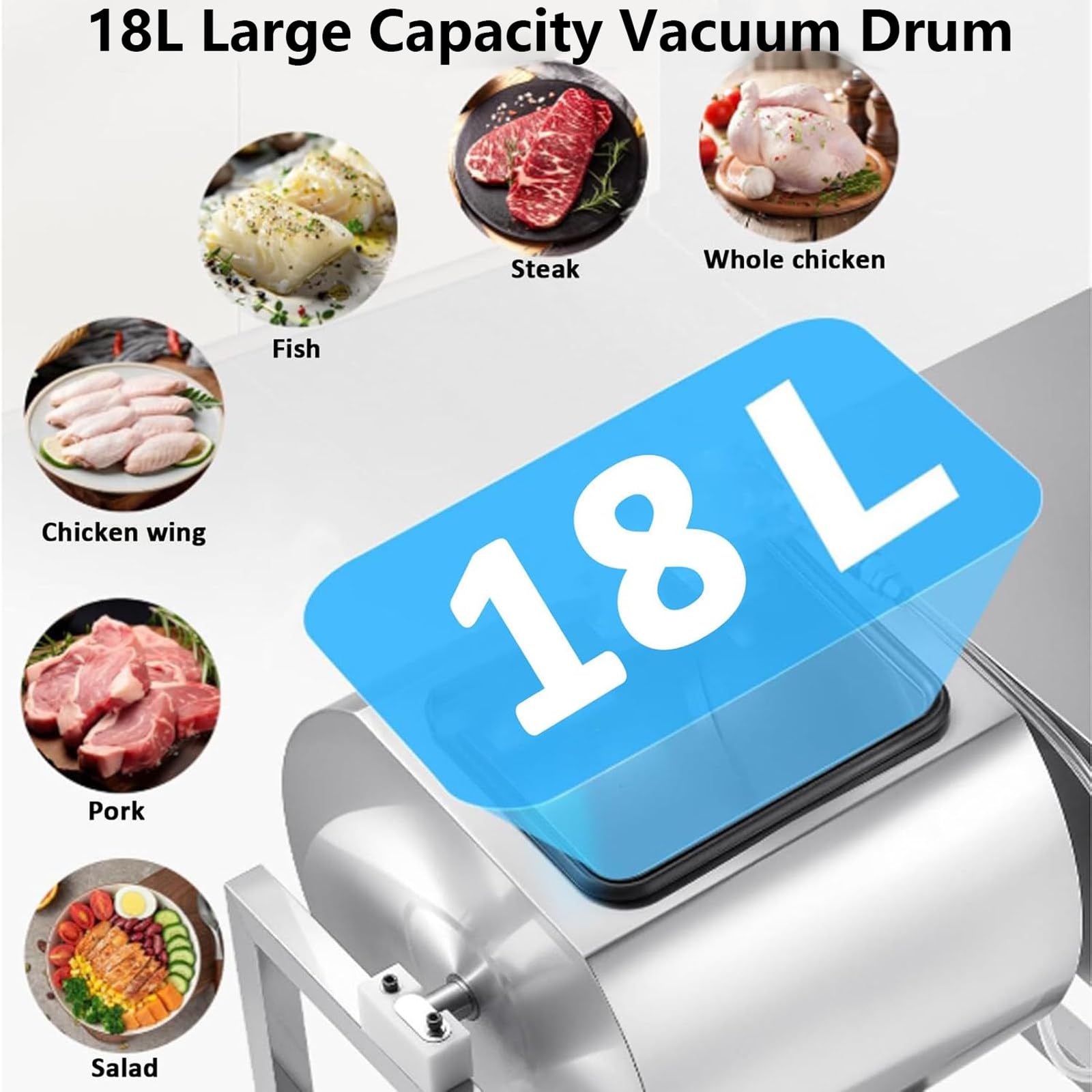 Bicchiere sottovuoto per salsiccia e pancetta, in acciaio inox, efficiente per infusione di sapori, facile da usare, ideale per barbecue e grigliate