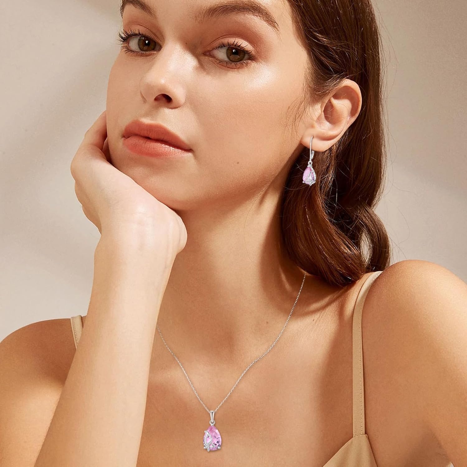 Butterfly Necklace 925 Sterling Silver Teardrop Birthstone Pendant Necklace Butterflies Jewelry Gifts for Women - Image 3