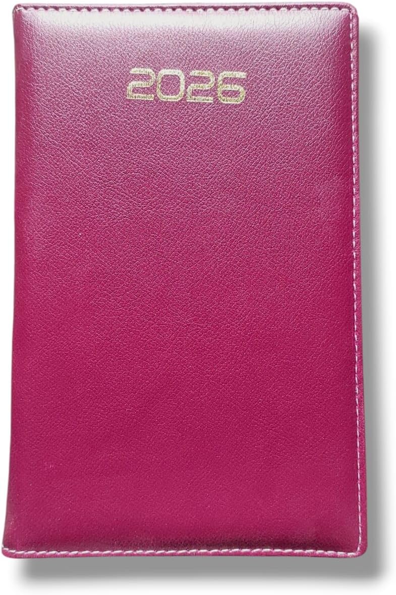 A5 Size leather executive hard bound diary (Sunday half format) | Ruled | Red color A5 Diary Ruled 365 Pages