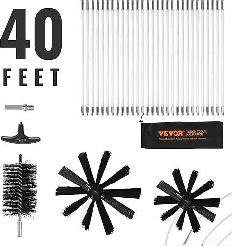 Kit de limpiador de ventilación de secadora de 29 piezas de 40 pies, incluye 3 tamaños diferentes, cepillo flexible para trampa de pelusas, cepillo