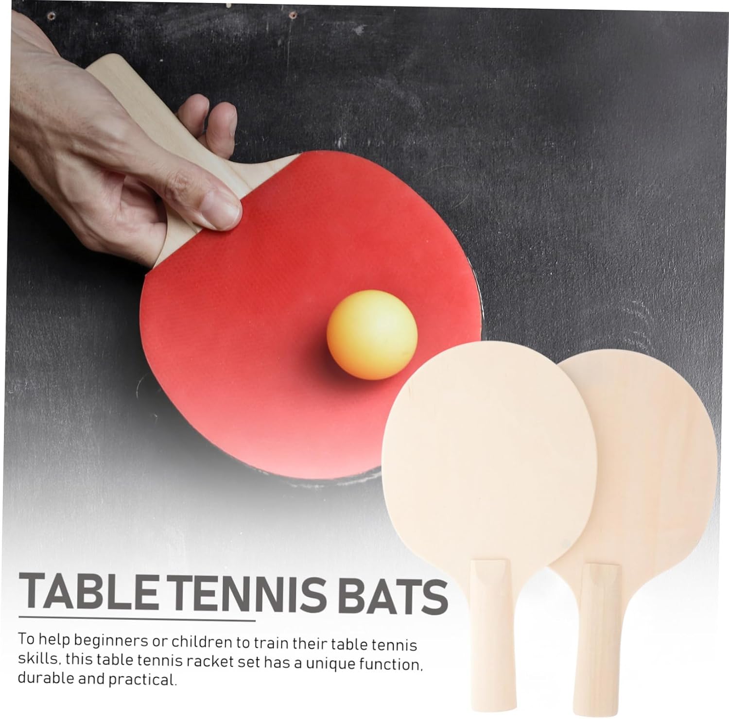 HEMOTON Table Tennis Paddles for Sports Smooth Edges for Play for Outdoor Table Tennis Fun Engage Active