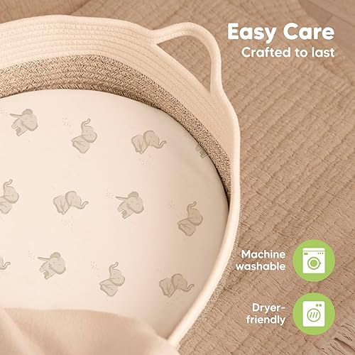 Miniatura 7 de Paquete de 2 sábanas ajustables para moisés para niñas, niños, viscosa derivada de bambú, compatibles con Halo Bassinest Swivel Sleeper, Graco, Baby