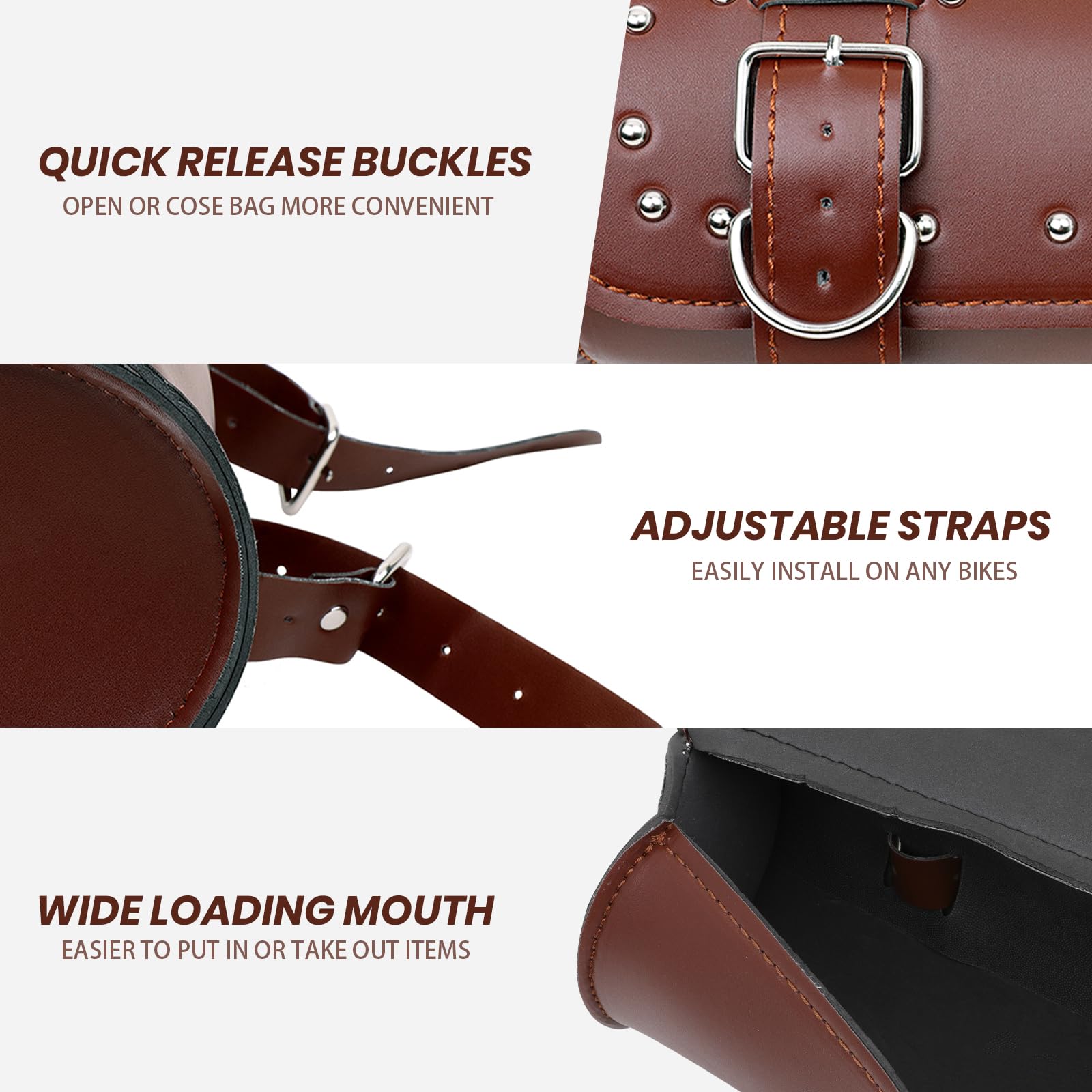 Borsa Manubrio Moto In Pelle PU - Stile Retr&ograve;, Impermeabile